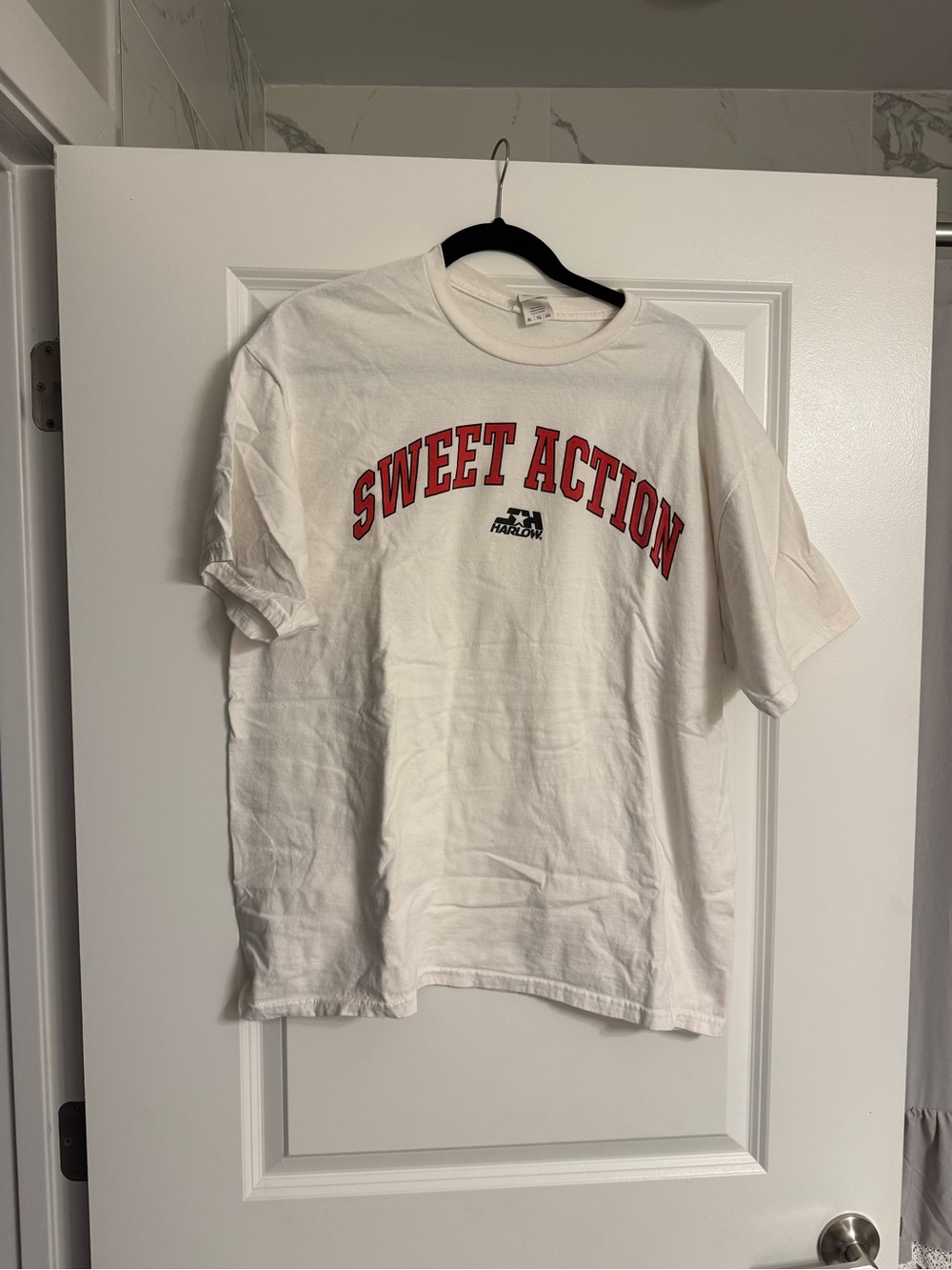 Sweet Action White Graphic Tee by